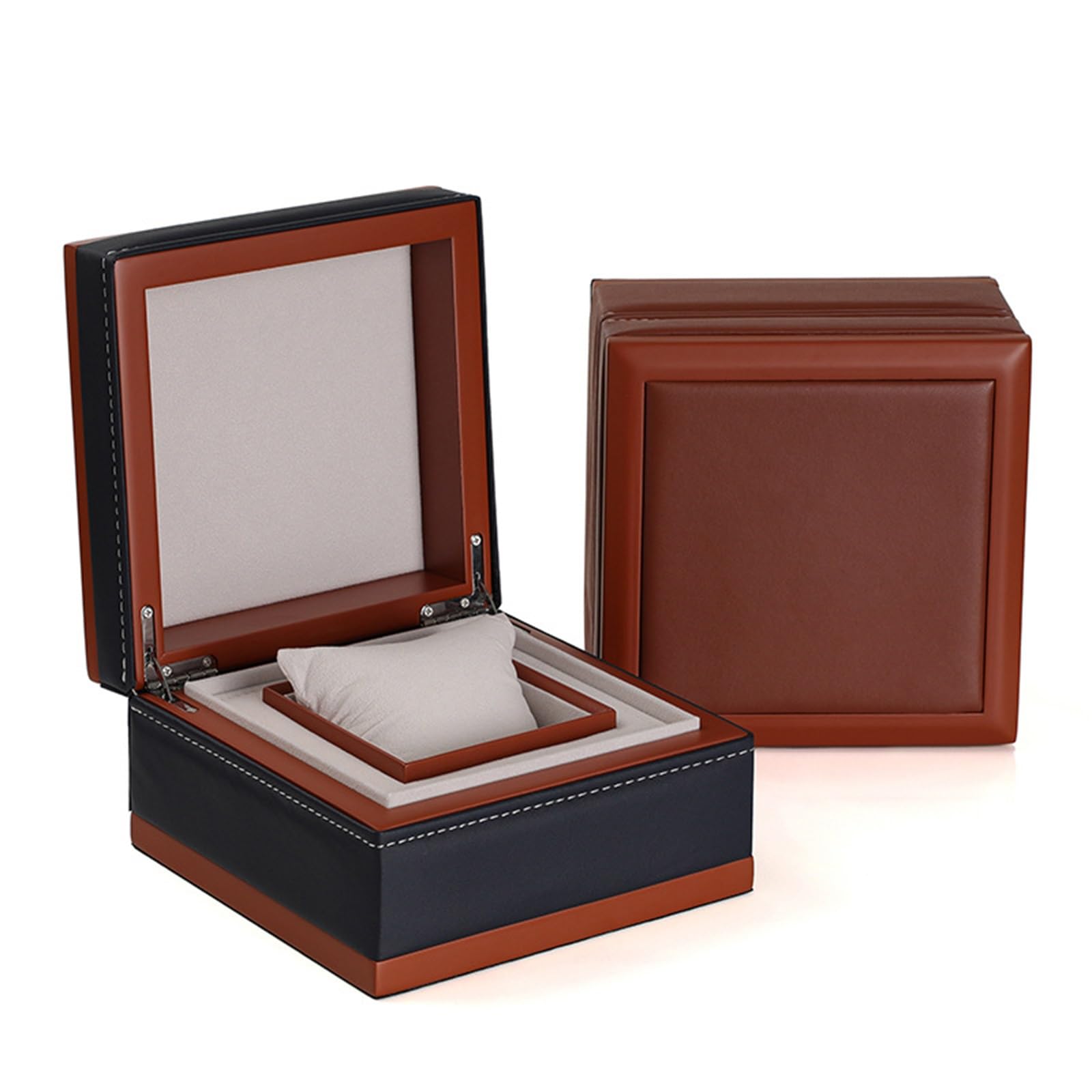 Boîte de rangement pour montres Boîte de montre organisée for hommes femmes boîte haute qualité avec couvercle rabattable en bois massif, d'emballage, rangement bijoux