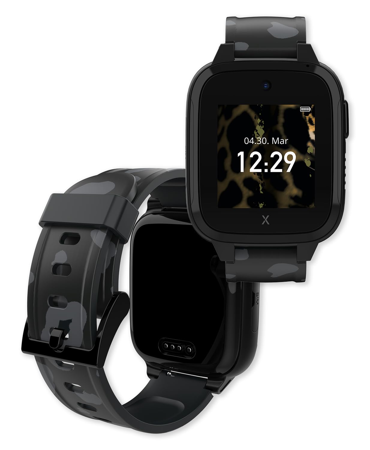 XPLORA XGO 3 - Montre connectée pour Enfants (avec SIM) – 4G, Appels, Messages, Mode école, Fonction SOS, localisation GPS, Appareil Photo, podomètre - incluant 3 Mois d'abonnement Gratuit (Noir)