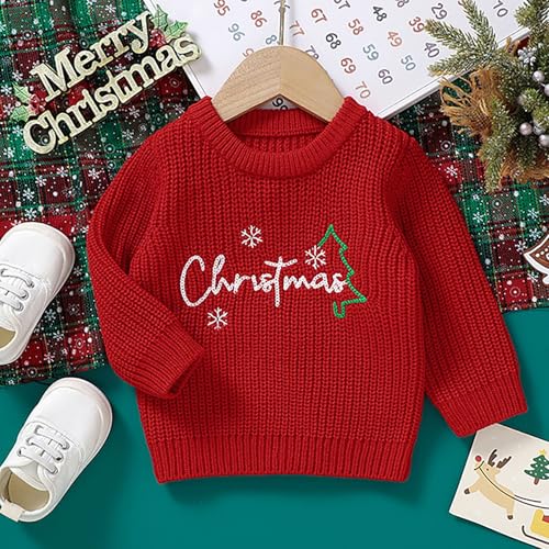 Unisex New Years Knitted Sweater Xmas Letter Print Knitted Pullover Merry Xmas Knitwear Fall Winter2