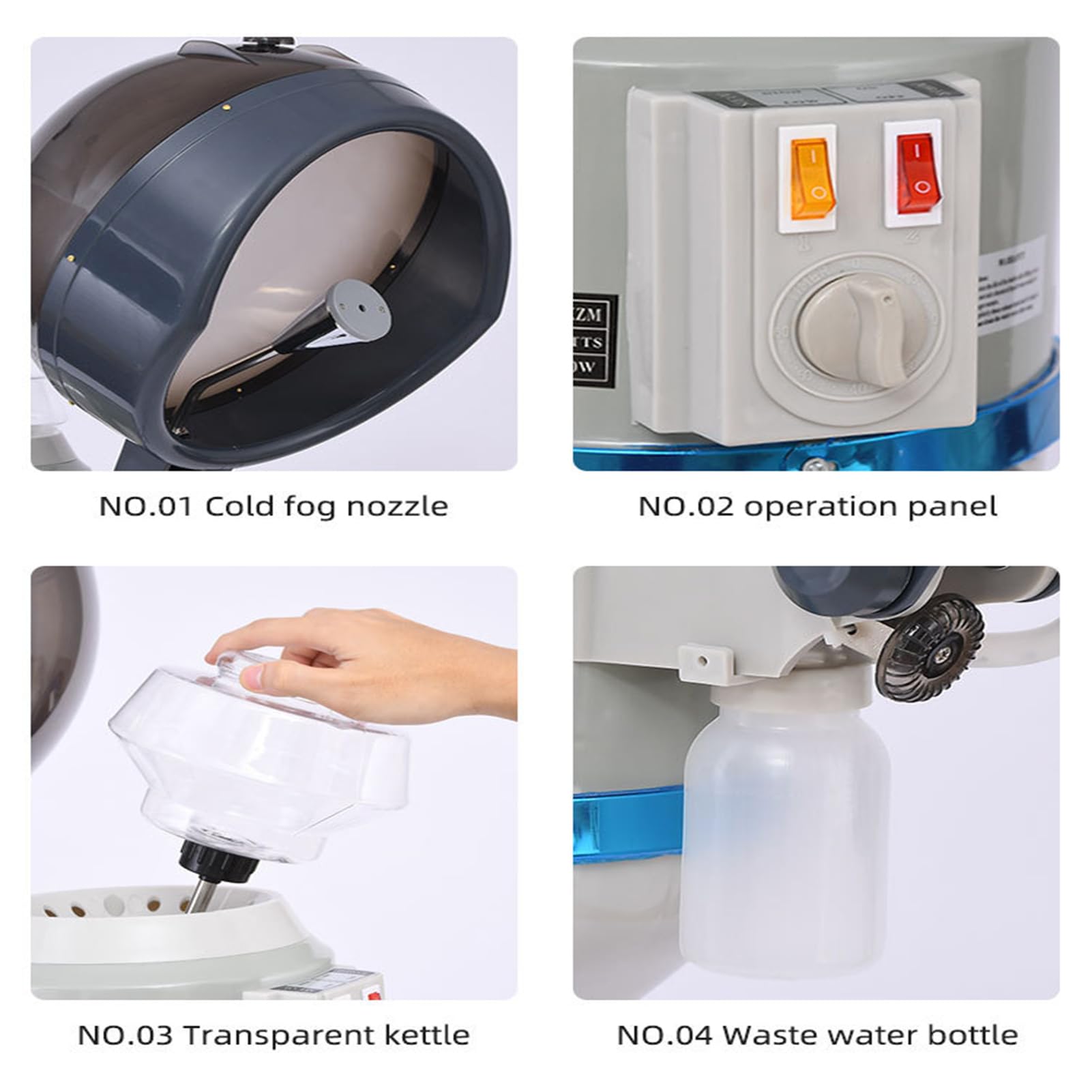 Asciugacapelli Professionale ionico con Cappuccio da 650 W con impostazioni di Temperatura, Interruttore Laterale, Ruote e Timer, asciugacapelli con Supporto per Salone, Spa e Uso Domestico