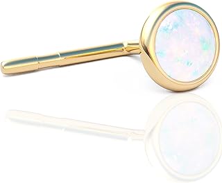Opal Tragus Stud Earring, Tragus Earring in 14k Gold filled,3 mm white Opal Tragus studs Piercing