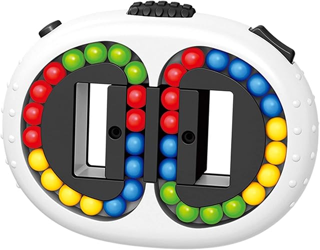 Rotating Magic Bean Cube Toy,Handheld Spinning Magic Beans Jigsaw Puzzle Toys Finger Games Stress Relief IQ Puzzle for Kids Teen Adults Ball Sorting Infinity Brain Creative Educational Toys Gifts