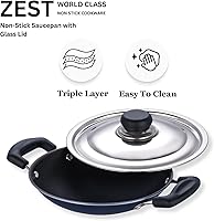 Vista 4 de Tabakh by Vinod Appachetty Non Stick Appam Pan with Stainless Steel Lid, 215mm, Black