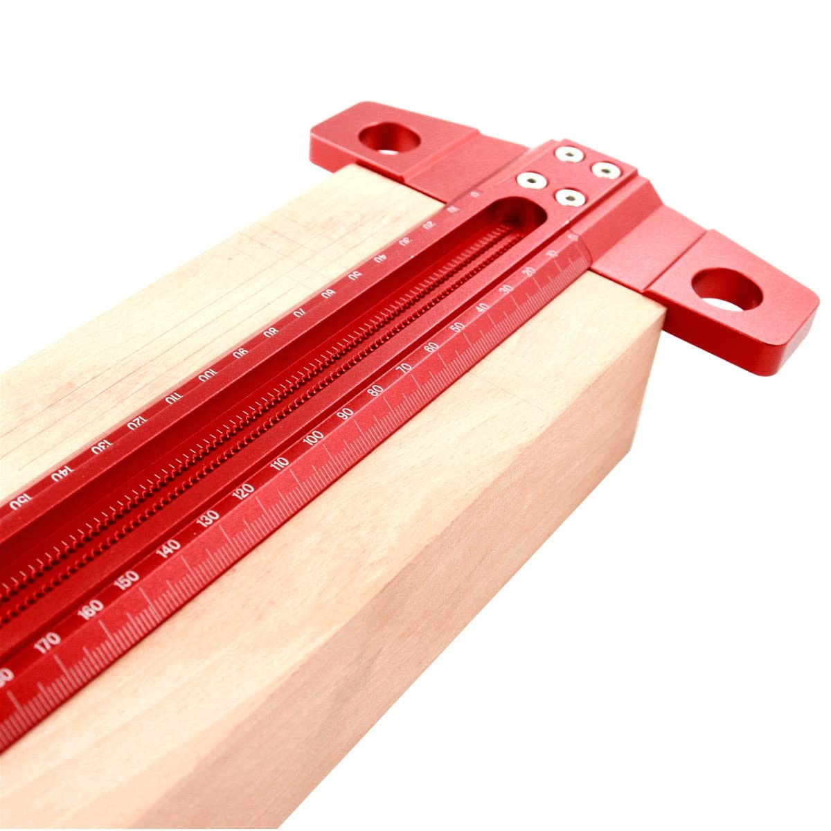 Regla cuadrada de aluminio en ángulo recto de 90 grados en T para carpinteros, herramienta industrial duradera y doméstica, color rojo, 300 mm