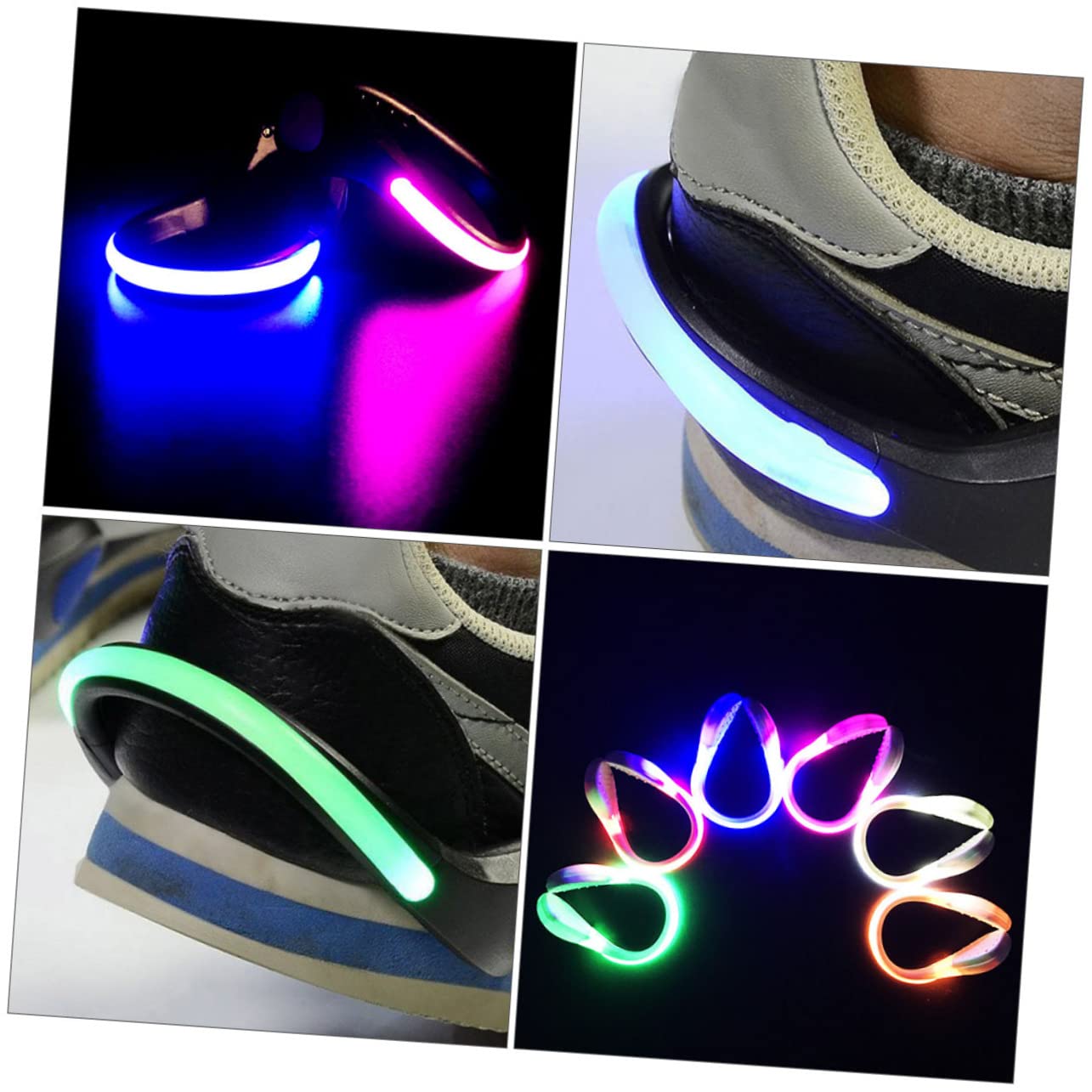 Mikikit Lumières De Sécurité LED pour Chaussures Clip Lumineux pour Coureurs Résistantes À Eau Modes Éclairage pour Course Cyclisme Et Couleur Aléatoire