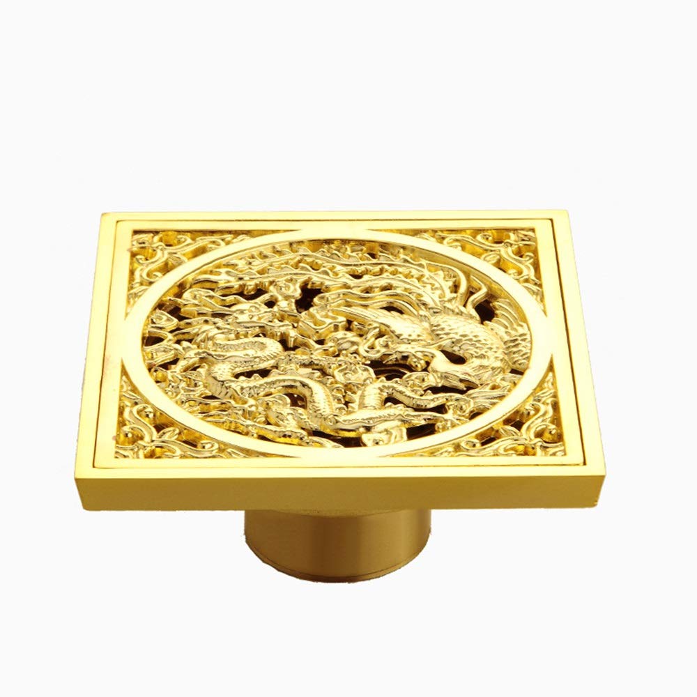 Drain de plancher en cuivre plein doré pour douche chic