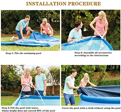 JWCN Rahmen Pool Family Swimmingpool mit Poolabdeckung Hinterhof Swimming Paddling Pool Privater Pool für Kinder und… – Bild 6