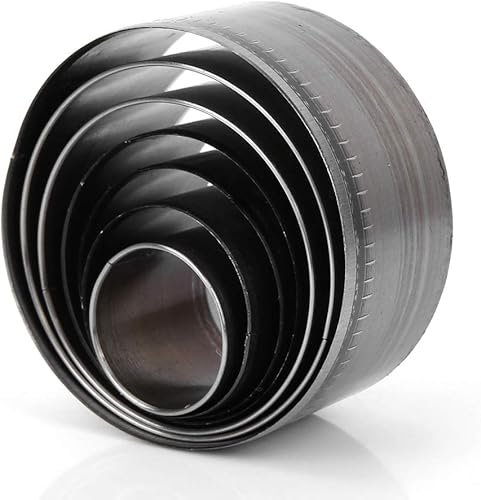 Miniatura 3 de Herramienta de perforación de cuero, 7 piezas, juego de troquelado de bricolaje de forma redonda de cuero, molde circular hecho a mano, perforador