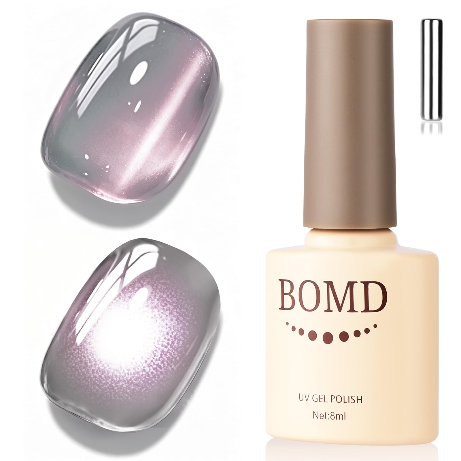 UV lakier do paznokci magnetyczny, żelowy lakier do paznokci Cat Eye kocie oko, klasyczny Cat Eye, Soak-Off UV lakier do paznokci do zdobienia paznokci, francuski manicure salon, z magnesem, 8