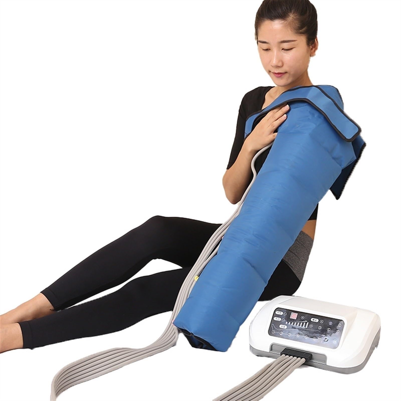 Bein Kompression Massager Fuß und Kalb Massager Maschine für Füße Beine Kälber Muskelentspannung mit Remote-Contor für Beine Schmerzlinderung Ermüdung (Color : 1 arm 2 leg 1 belt and machine, Size :