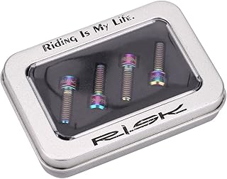 Vbestlife M6 Titanium Bolt,Titanium Bolts M6x18mm 4Pcs Mountain Bicycle Bike Disc Brake Clamp Bolt Fixed Screw with Gasket (M6x18 Multicolor)