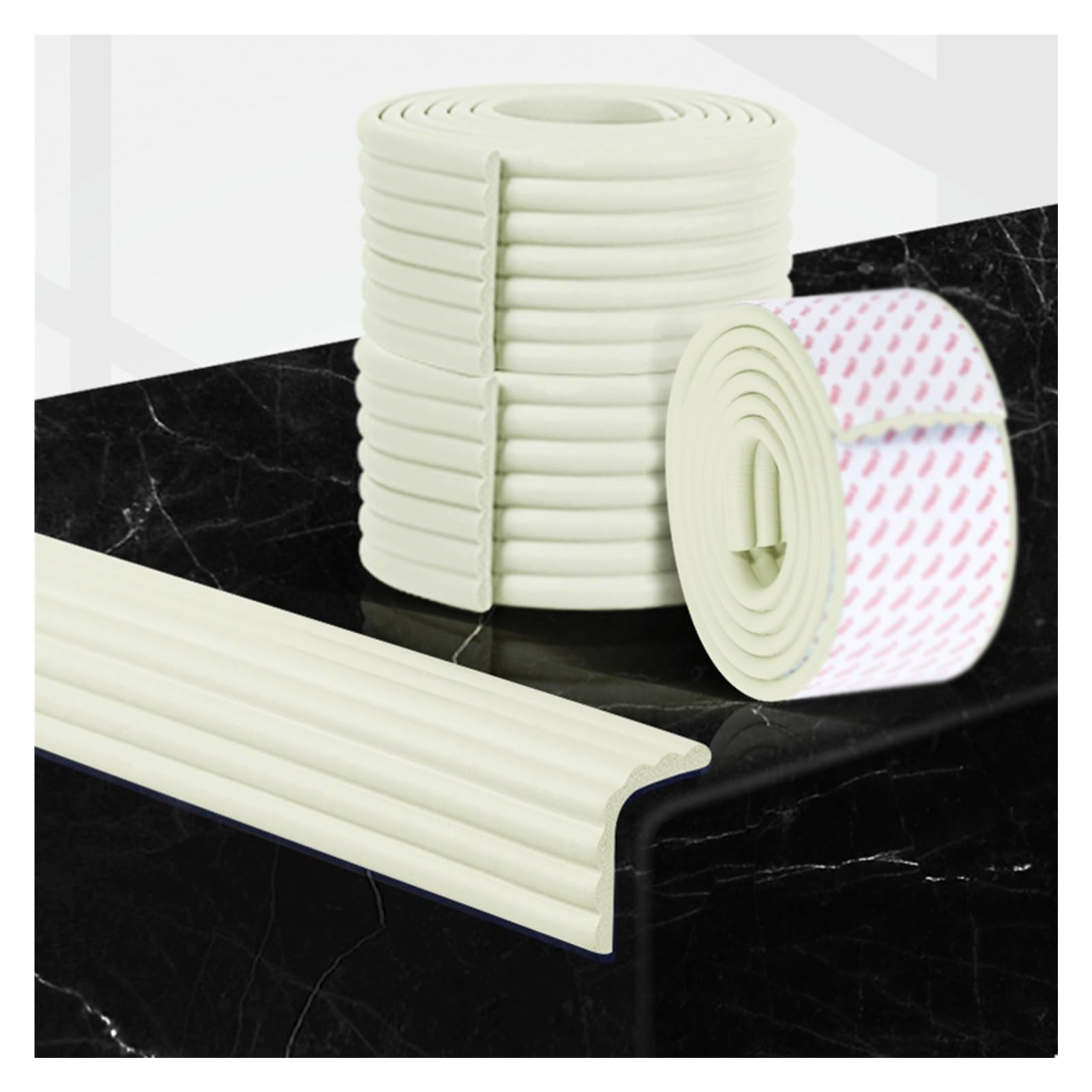 YNBSHGAA Foam edge protectors, Foam Wall Protector Strip, Safety Table Cushion For Fireplace Stair, 78.7in Long,White-a-1pcs