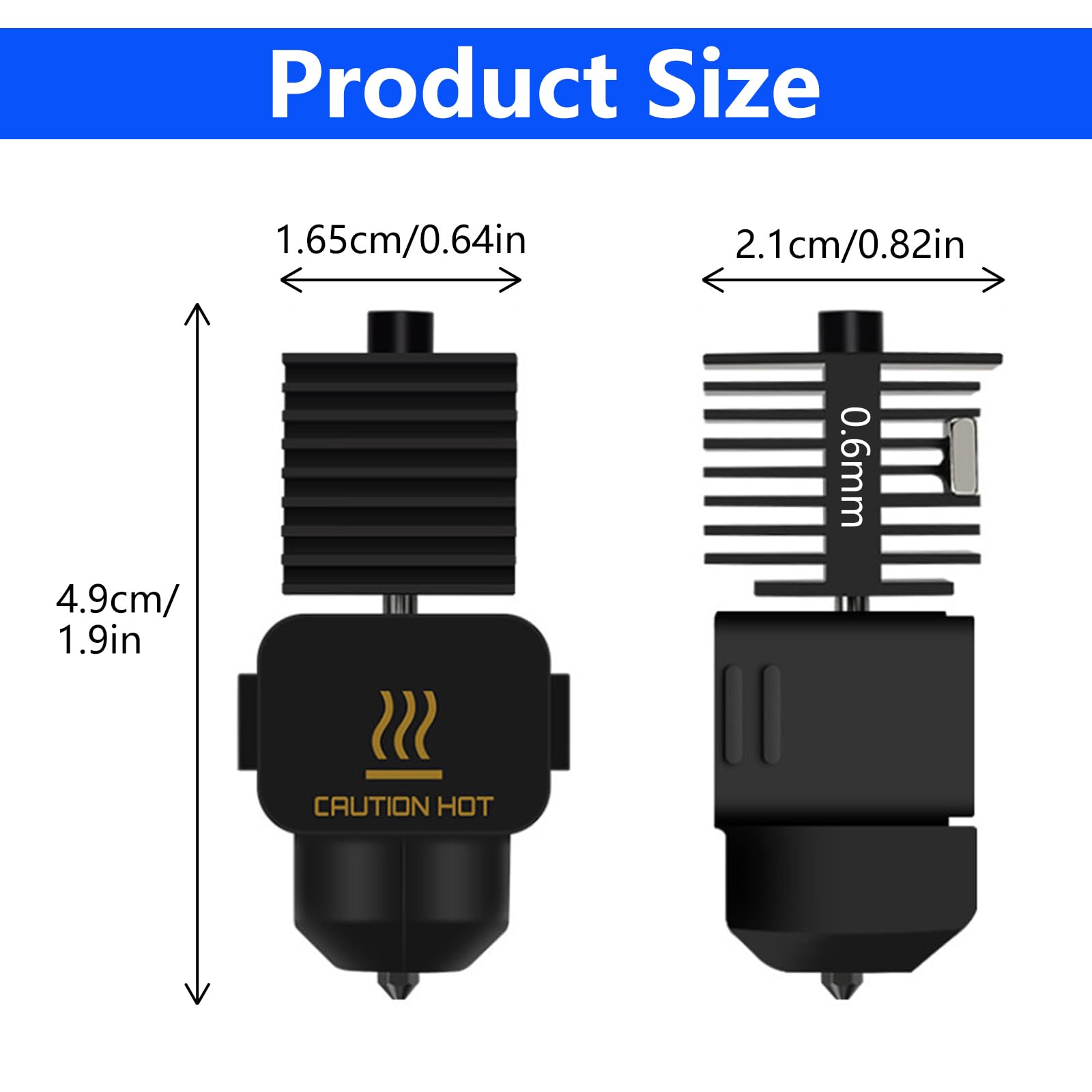 2 sztuki 0,4 mm + 0,6 mm Hotend Kit do Bambu Lab A1/A1 Mini, Upgraded Hotend Kit do drukarki 3D Bambu Lab A1/A1, zestaw Hot End, dysza 0,4/0,6 mm z hartowanej stali i silikonowej skarpety