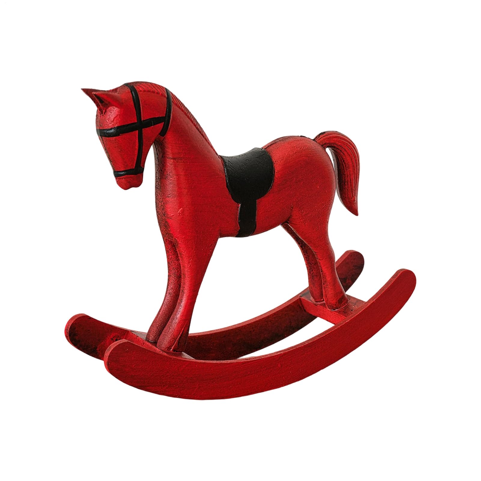 Cheval à bascule décoratif en bois pour collectionneurs de sculptures