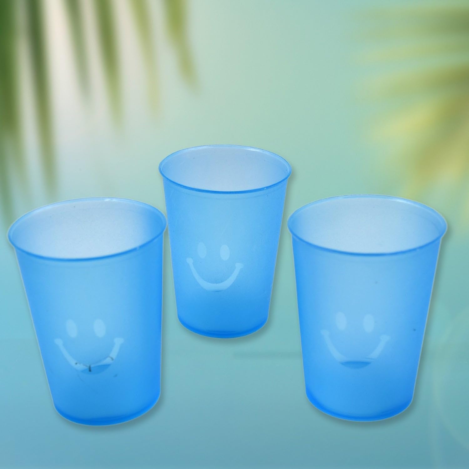 Reusable Plastic Drinking Tumblers – 4-Piece Transparent Water Cup Set for Kitchen & Dining