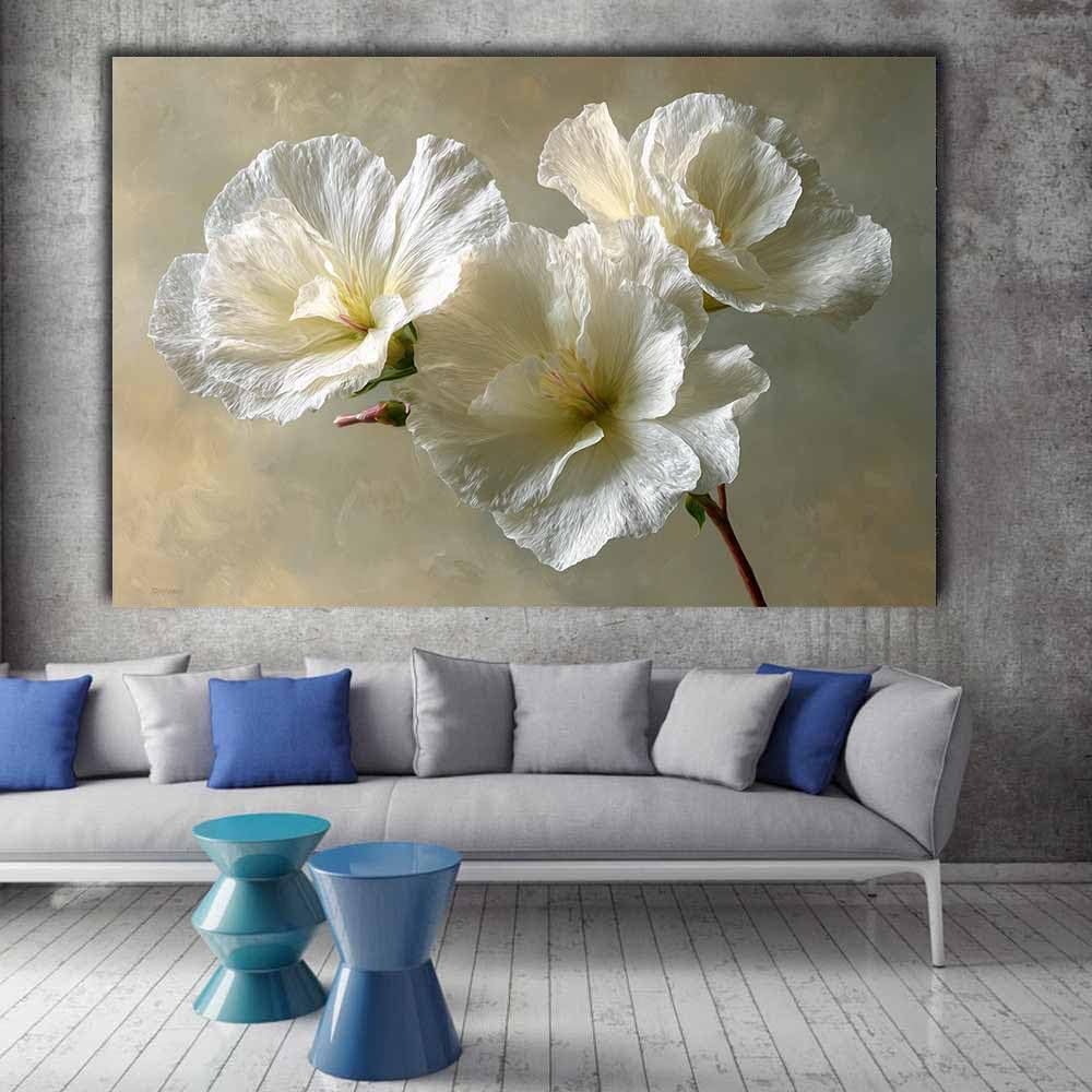 WUFIEA Semplice arte botanica Stampe su Canvas Il biberon per Camera da Letto Agriturismo Soggiorno Bagno(bianca)-60x90cm Incorniciato