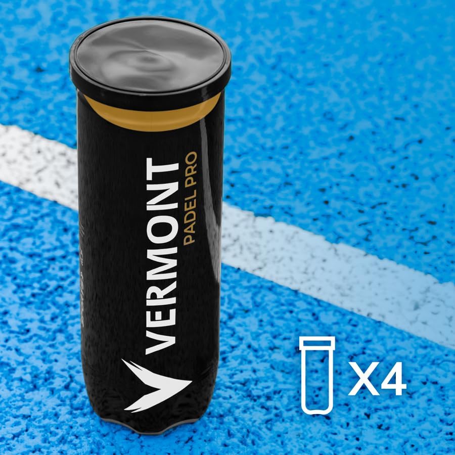 Vermont Padel Pro Balls | Premium Padel Balls Approved by International Padel Federation – Available in Pressurized Tubes - Ideal for Professional Play & Advanced Players