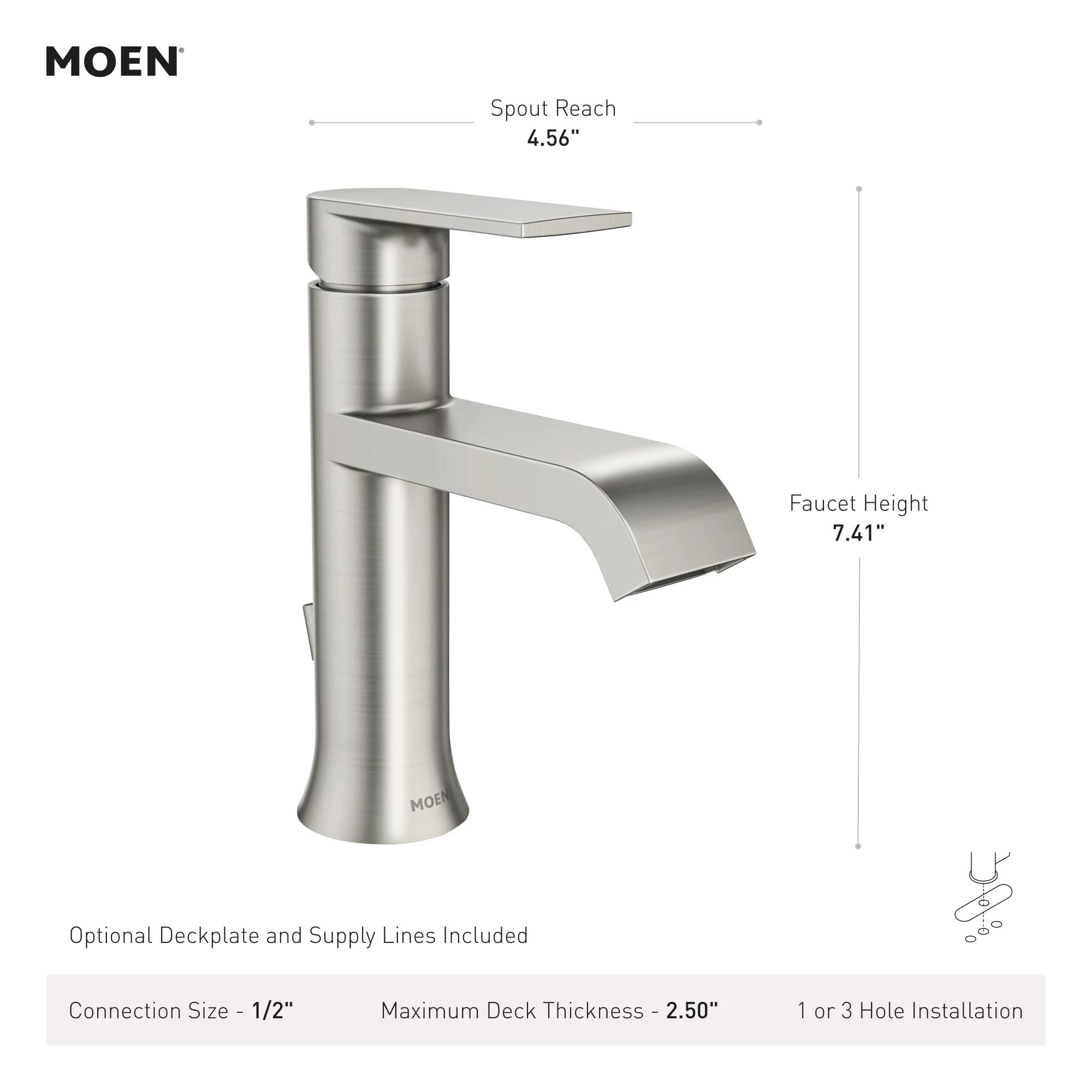 Moen Genta Chrome Single-Handle One Hole Modern Bathroom Faucet
