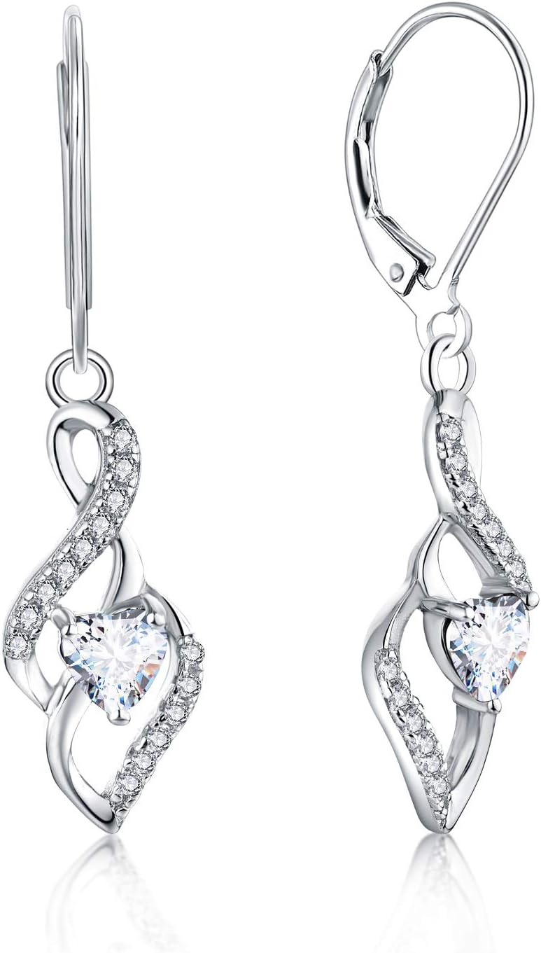 infinity heart, april birthstone