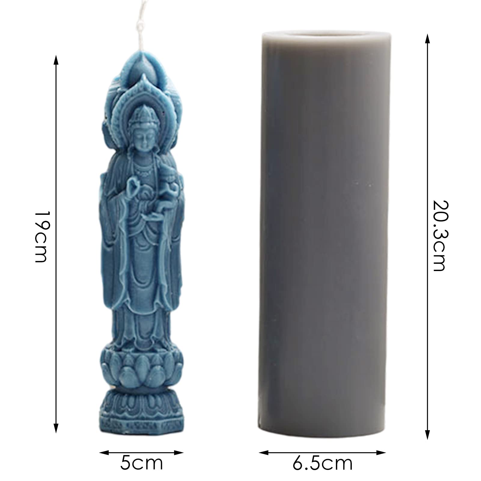 FUFRE Moule à bougie en silicone - Bouddha - Fait main - Aromathérapie - Forme de bougie - Pour travaux manuels, décoration, fondant, bougies parfumées, cire de soja, plâtre (A)