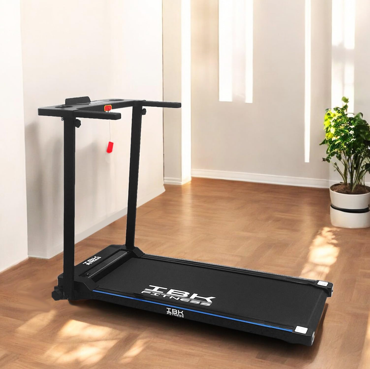 Tapis Roulant elettrico SLIM Home Fitness, Tappeto da corsa pieghevole salvaspazio, Telecomando, Bluetooth integrato, Smartwatch Cardio, App KINOMAP ZWIFT FitShow Velocità regolabile 10 km/h