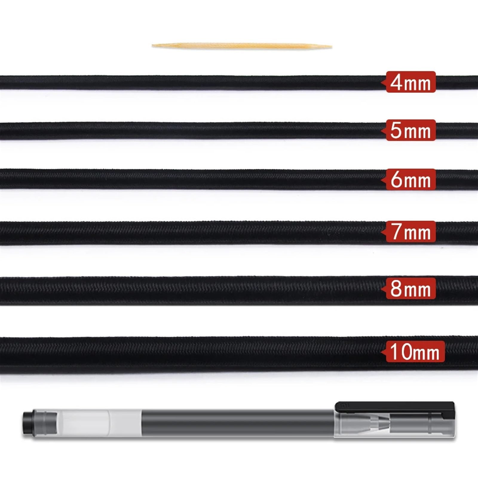 Cuerda Elastica Cuerda elástica Fuerte de 4 mm a 10 mm, Cuerda elástica elástica for Hacer Joyas, proyectos al Aire Libre, Carpas, Kayaks, Botes, etc.(5 Yards_10MM)