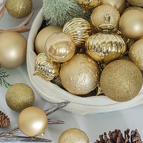 KI-Store-Gold-Christmas-Balls-34pcs-236-Inch-Christmas-Tree-Decoration-Ornaments-for-Xmas-Tree-Holiday-Wreath-Garland-Decor-Ornaments-Hooks-Included KI Store Gold Christmas Balls 34pcs 236 Inch Christmas Tree Decoration Ornaments for Xmas Tree Holiday Wreath Garland Decor Ornaments Hooks Included