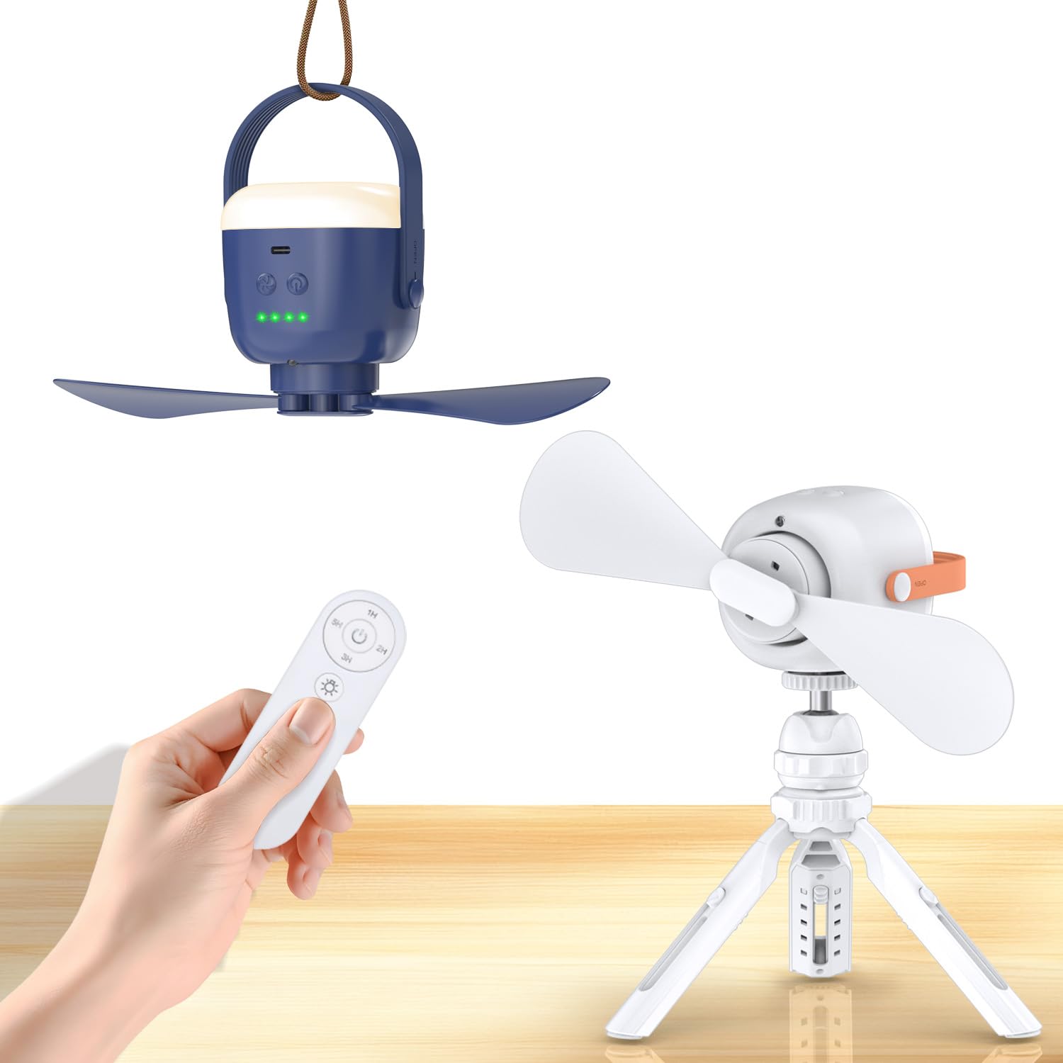 扇風機　ミニ　卓上　2個セット　吊り下げ　キャンプ iq-hx933-fan.jpg