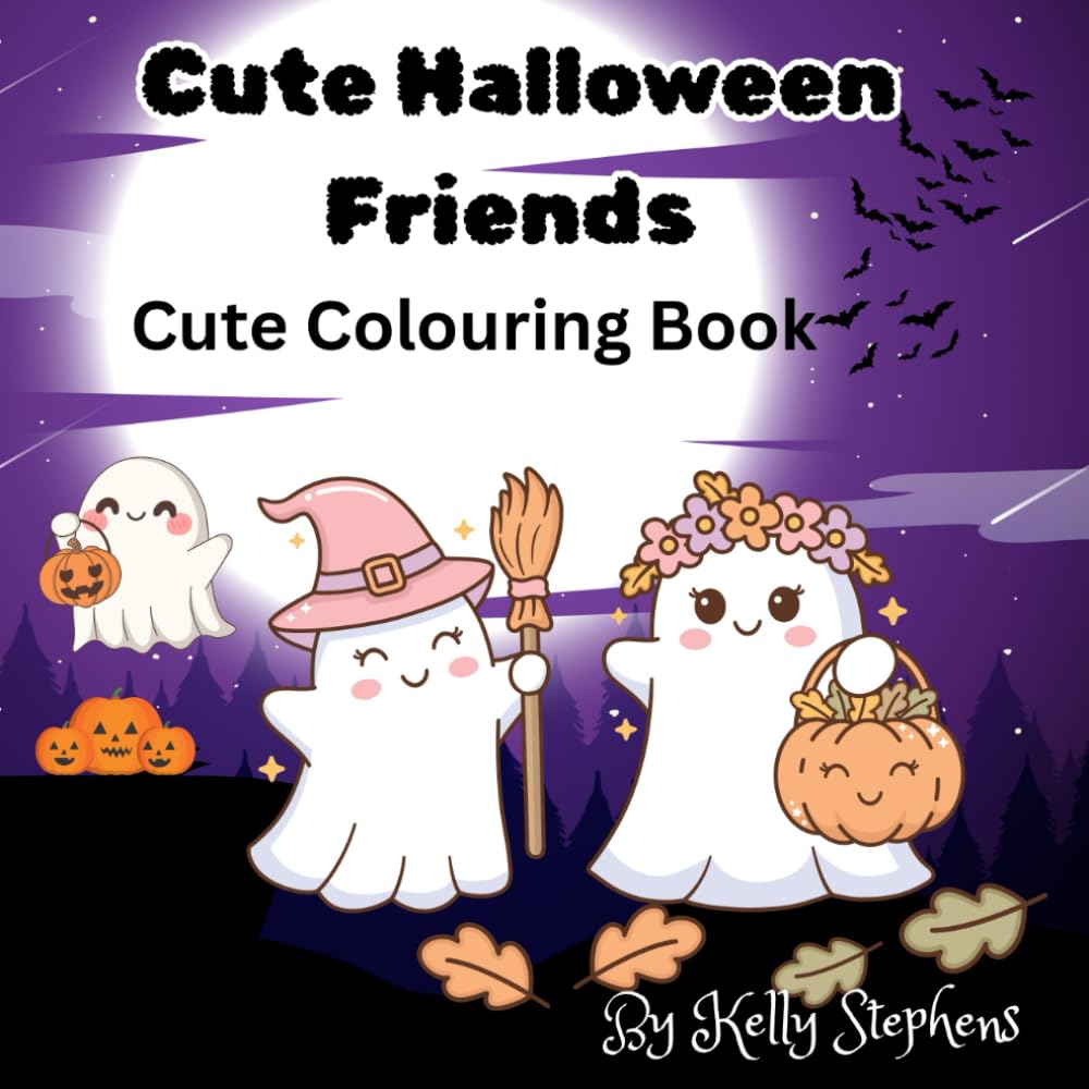 Cute Halloween Friends: Cute Colouring book