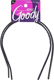 Goody Ouchless Flex Thin Pressure-Free Headband - 2-Pack, Assorted Colors - Soft and Strong for a Comfortable Fit - for All Hair Types - Pain-Free Hair Accessories for Women and Girls