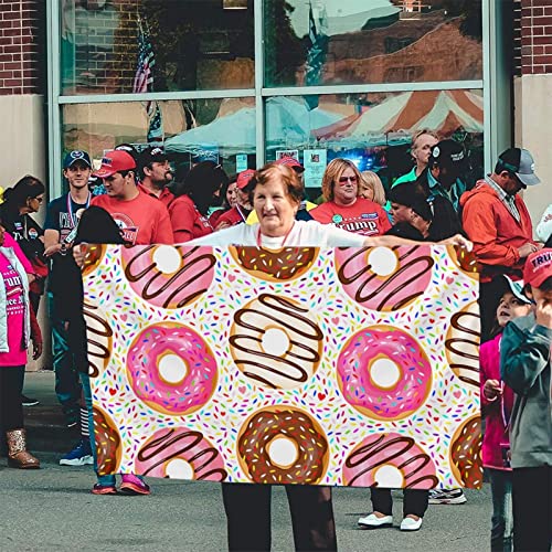 No Applicable QIZI-326A-004 Flag 3X5 Ft Lightweight Windward Garden Flag Decorative Banners Donut Pattern Flag Vivid Color And Fade Proof Flag Weather-Resistant Polyester Flag Large Outdoor Yard Flag Home Decor thumb #4