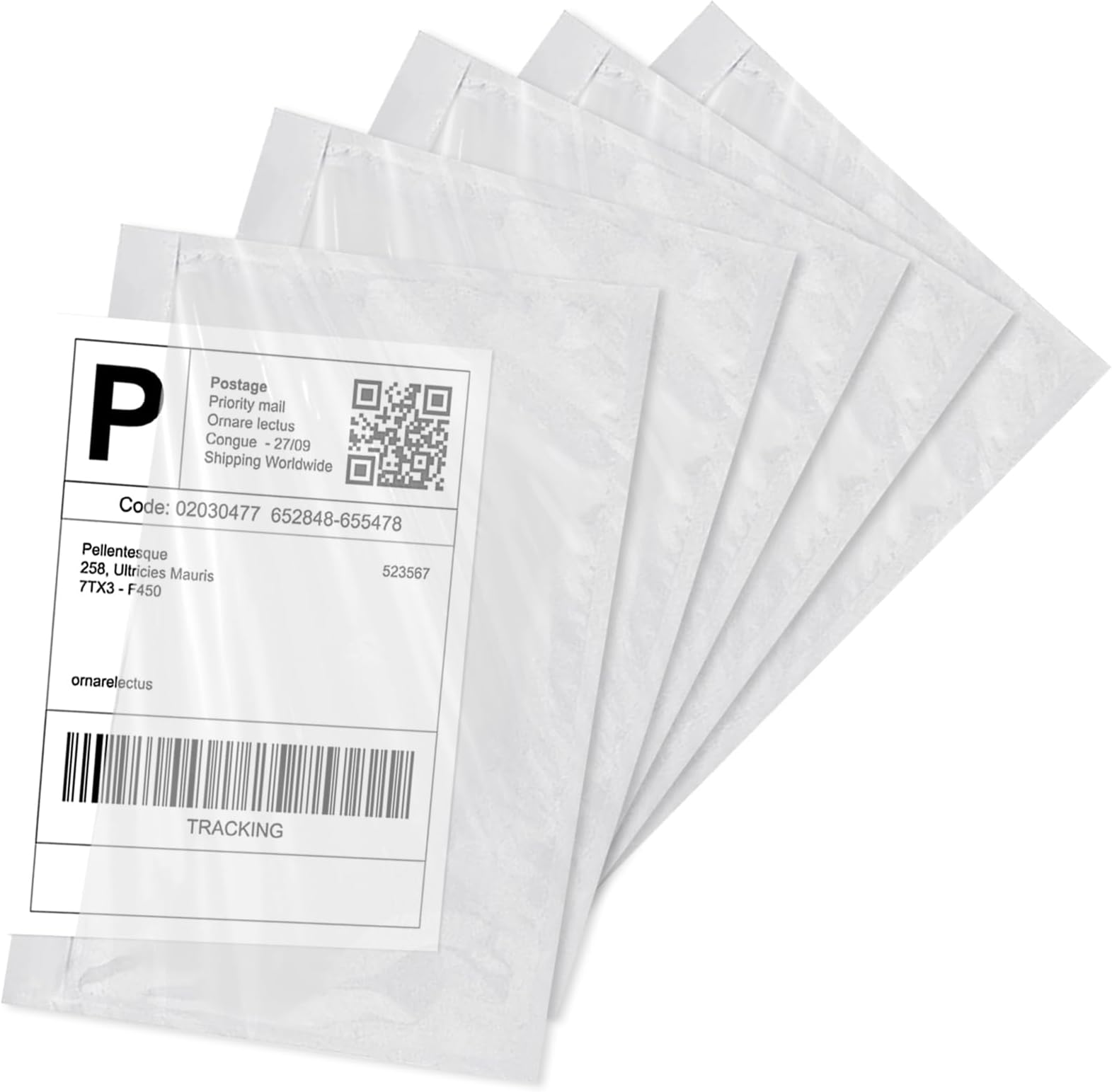 150 Pack UPS Label Pouches 6.5” x 10” Packing List