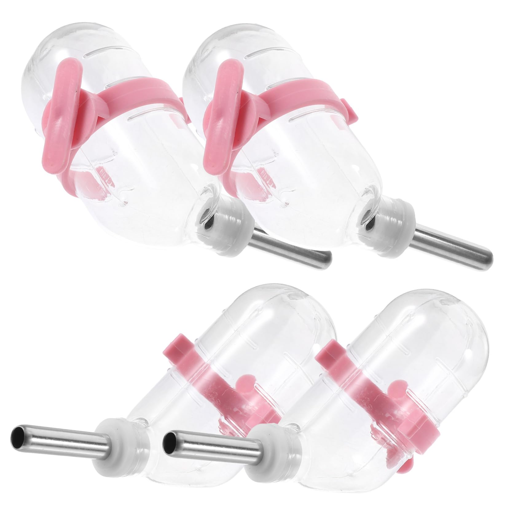 BCOATH Automatic Water Basin Pet Waterer 4pcs Hamster Water Bottles for Small Pet