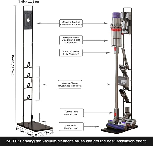 Miniatura 3 de Soporte de aspiradora Foho, soporte de soporte de almacenamiento, soporte de aspiradora estable compatible con Dyson V15 V11 V10 V8 V7 V6