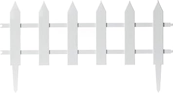 Gardenised QI003741.SW White Vinyl Picket Fence Patio Flower Bed Garden Lawn Gate, 12.5 x 23