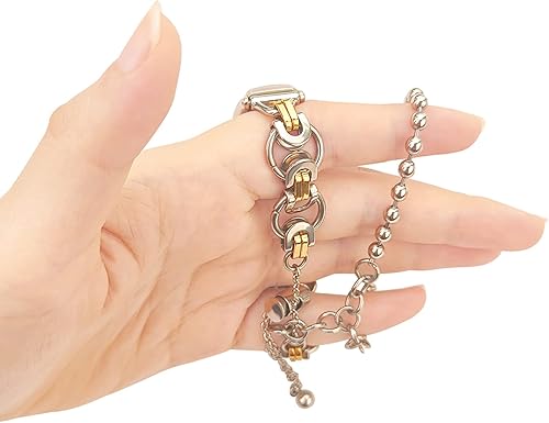 Miniatura 4 de Compatible con Mi Band 7 Barcelet Band, pulsera ajustable de 5.5 a 8.0 pulgadas, correa de repuesto de acero inoxidable para mujeres y hombres,