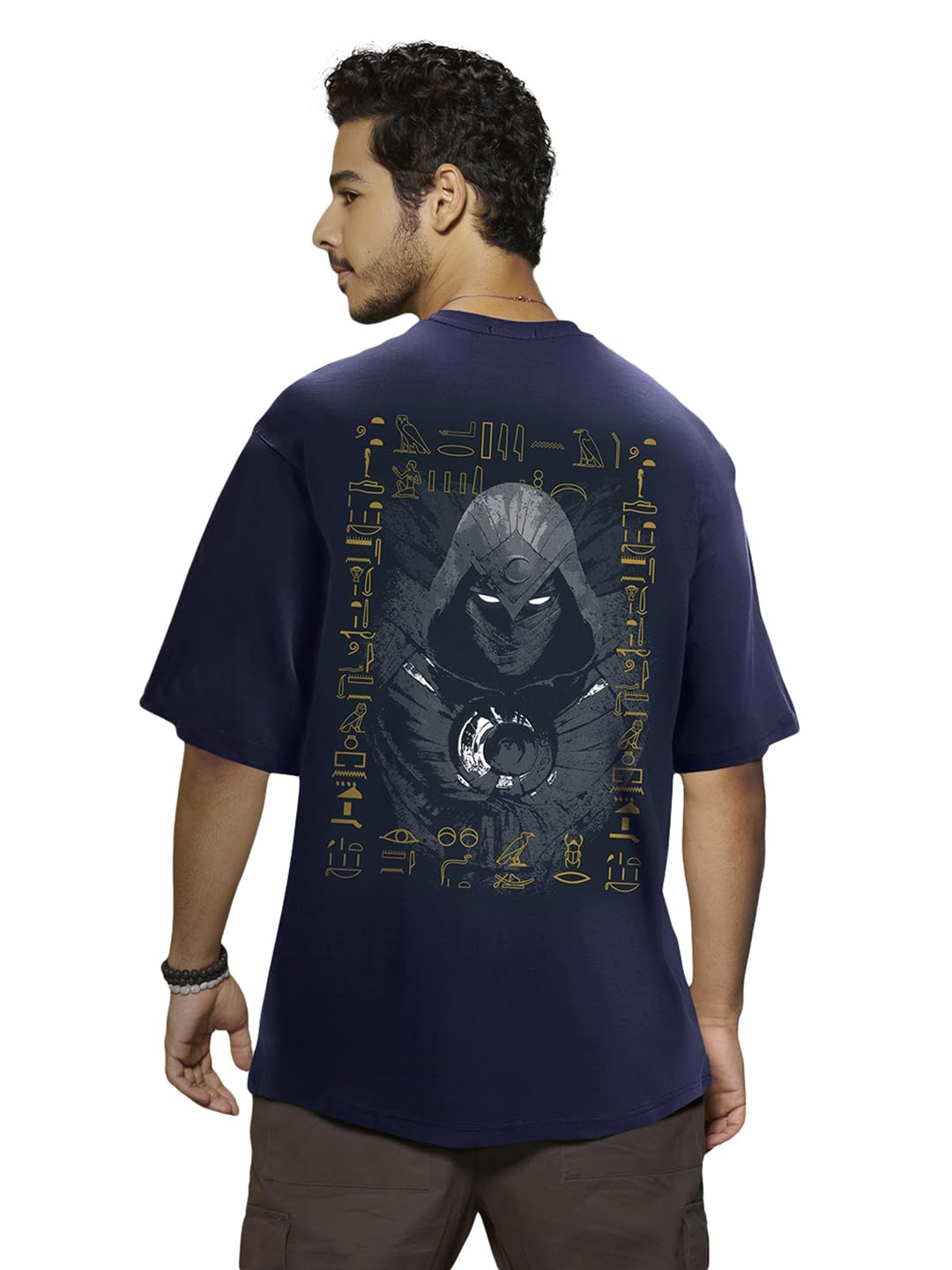 Bewakoof Men's White Marvel Ironman Typography Oversized T-Shirt