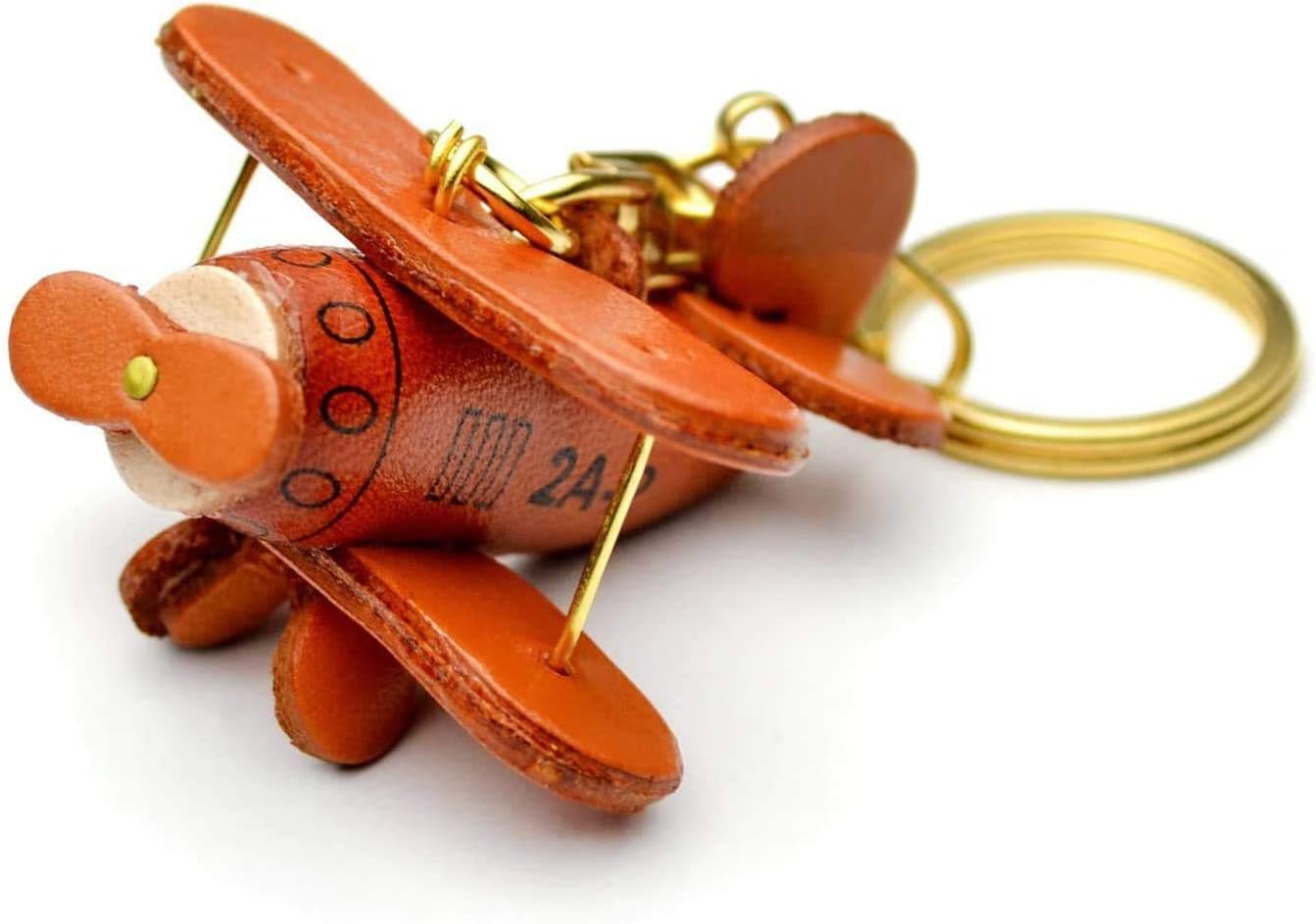 Propeller Airliner Vehicles 3D Leather Keychain(L) VANCA