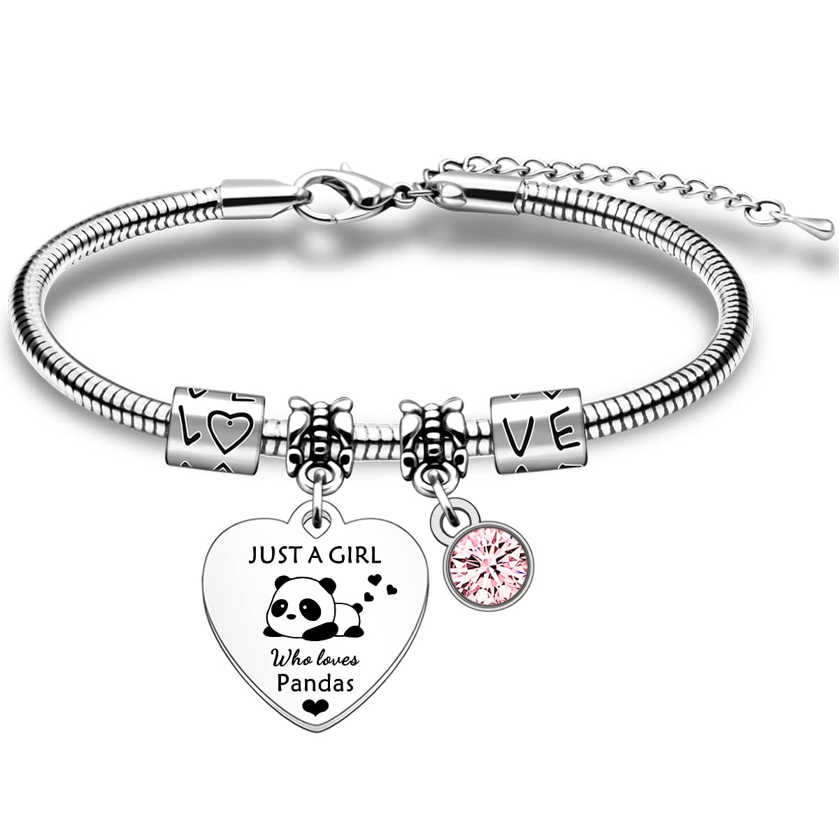 Bracciale In Pelle Rosa Con Ciondolo Nipote Per Ragazza - Gioiello Personalizzato Con Perline E Ciondoli, Regalo Di Compleanno, 16 Cm, Argento - 2