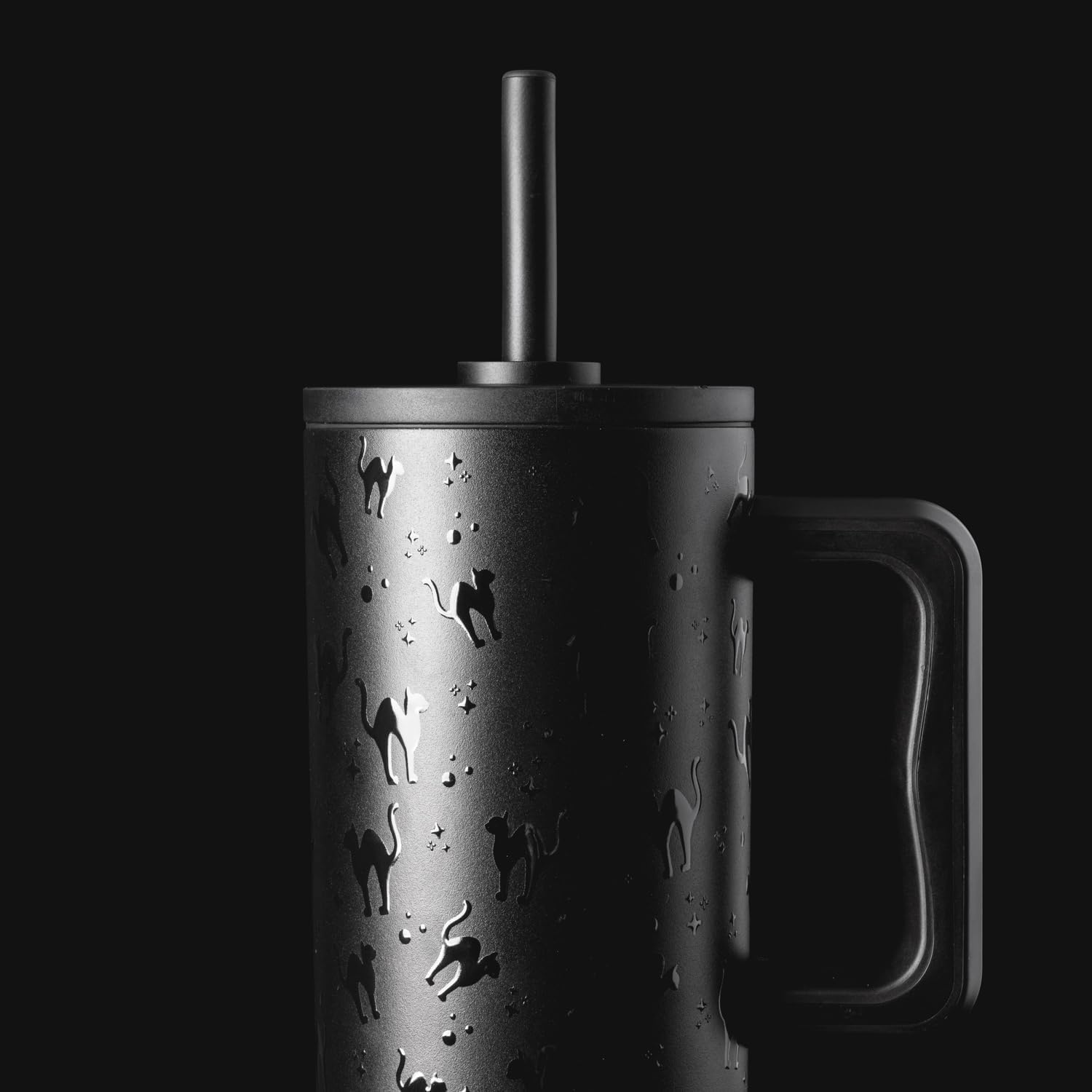 Simple Modern Halloween 40 oz Tumbler with Handle and Straw Lid | Leak-Proof Insulated Stainless Steel Water Bottle Travel Mug | Gifts for Women Men Him Her | Trek Signature | Black Cats - Image 8