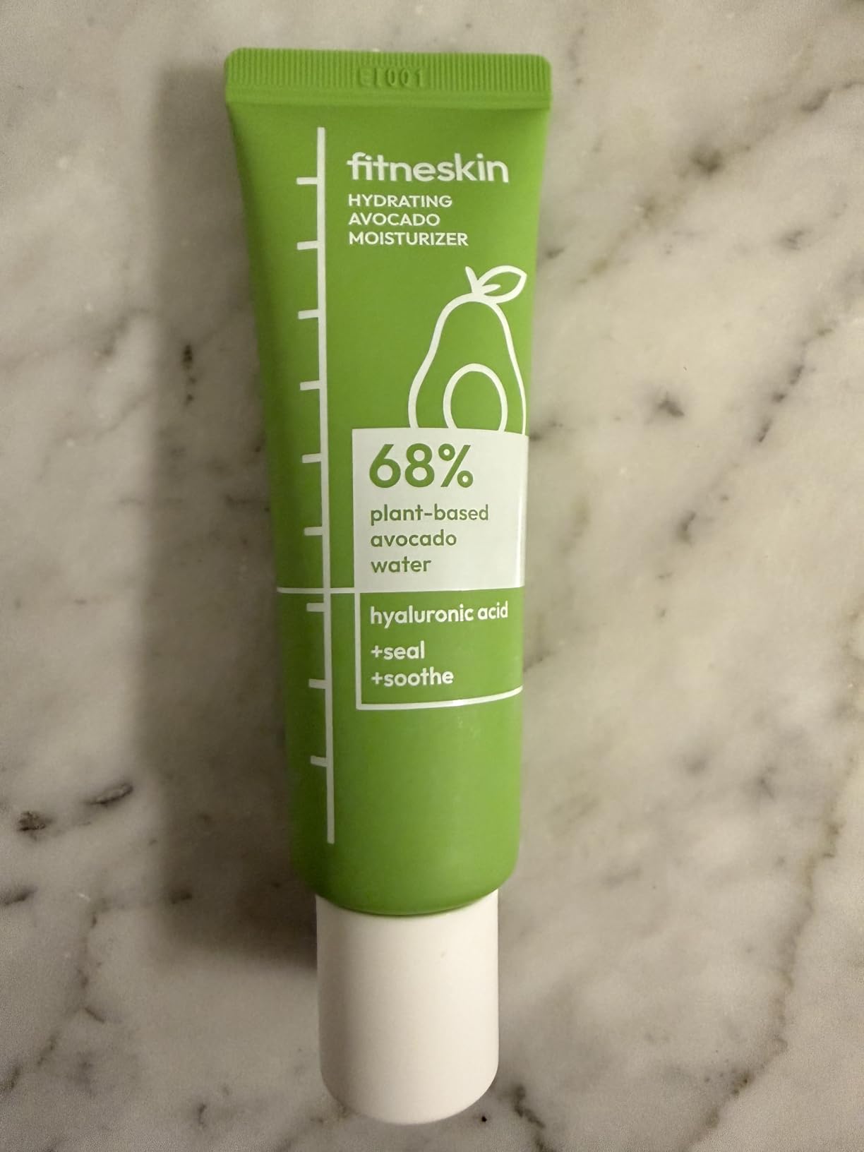 fitneskin Hydrating Avocado Moisturizer, 1.7 Fl Oz (50ml) – Avocado Fruit Water + Hyaluronic Acid, Vitamin B3 & Pro-Vitamin B5 – Creamy-Soft Barrier Hydration, Fragrance-Free, Vegan Korean Skincare
