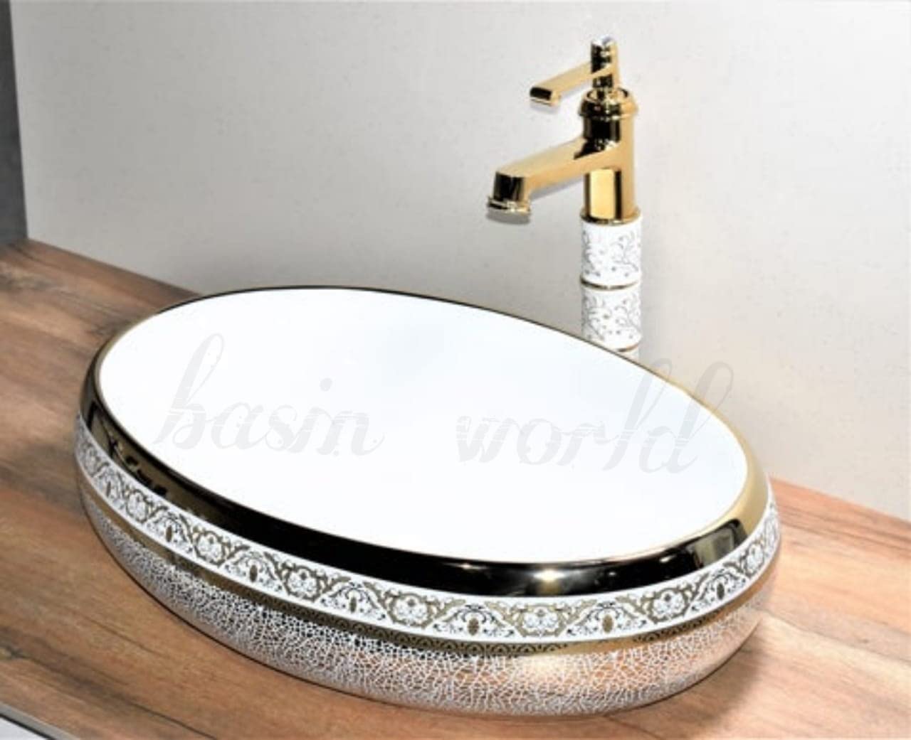 BASIN WORLD Latest Ceramic Wash Basin Countertop Tabletop Bathroom Sink Wash Basin (24 x 16 x 6 INCH) EQ-242 1