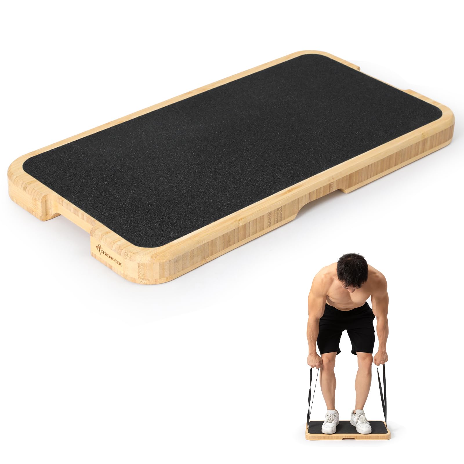 StrongTek Resistance Band Training Platform, Bamboo/Wood, 1000 lb, Non-Slip