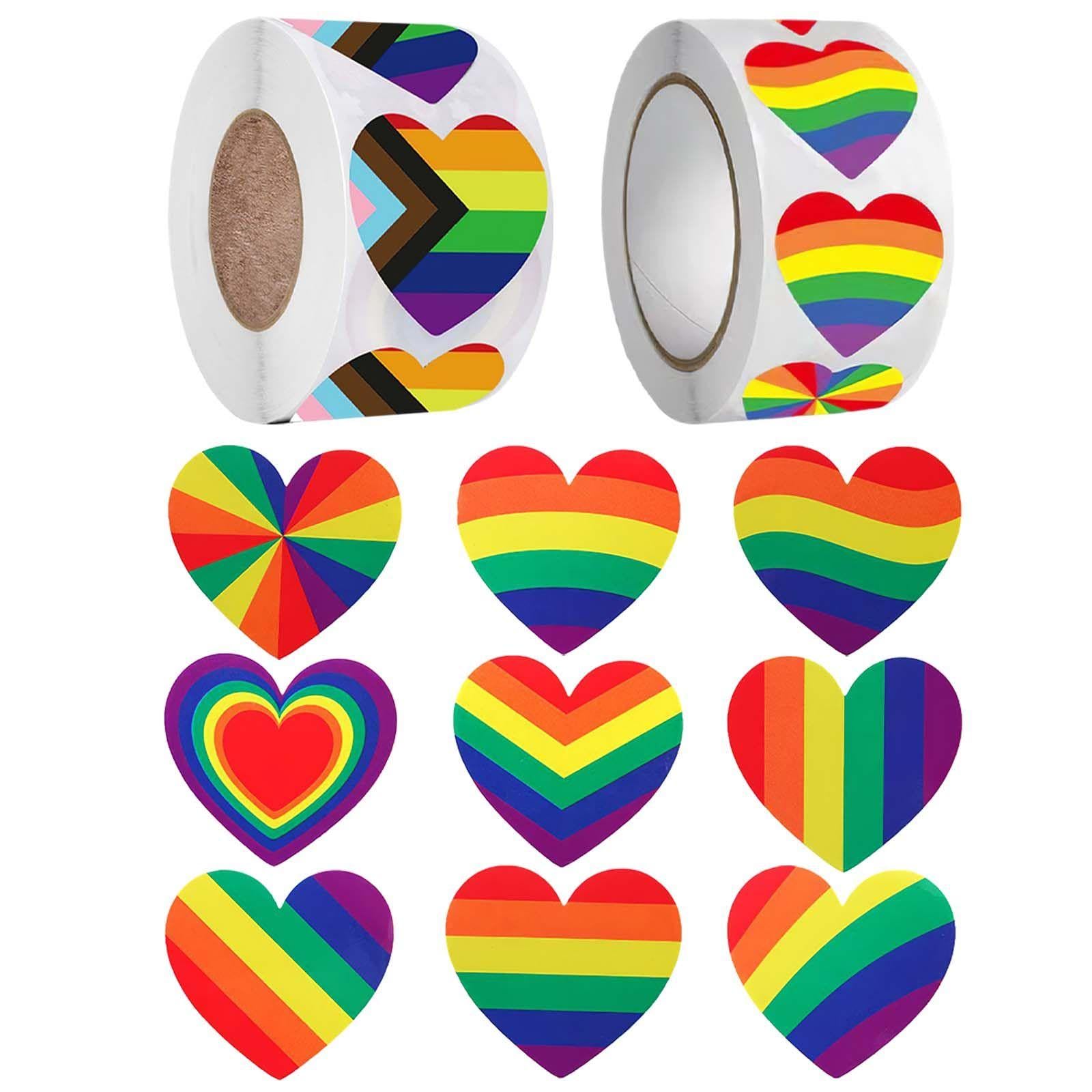 RNSKFG 2 Rolls Of Love Stickers, Romantic Heart Stickers, Waterproof Decorative Stickers, Hand Note Accessories, Gift Stickers.