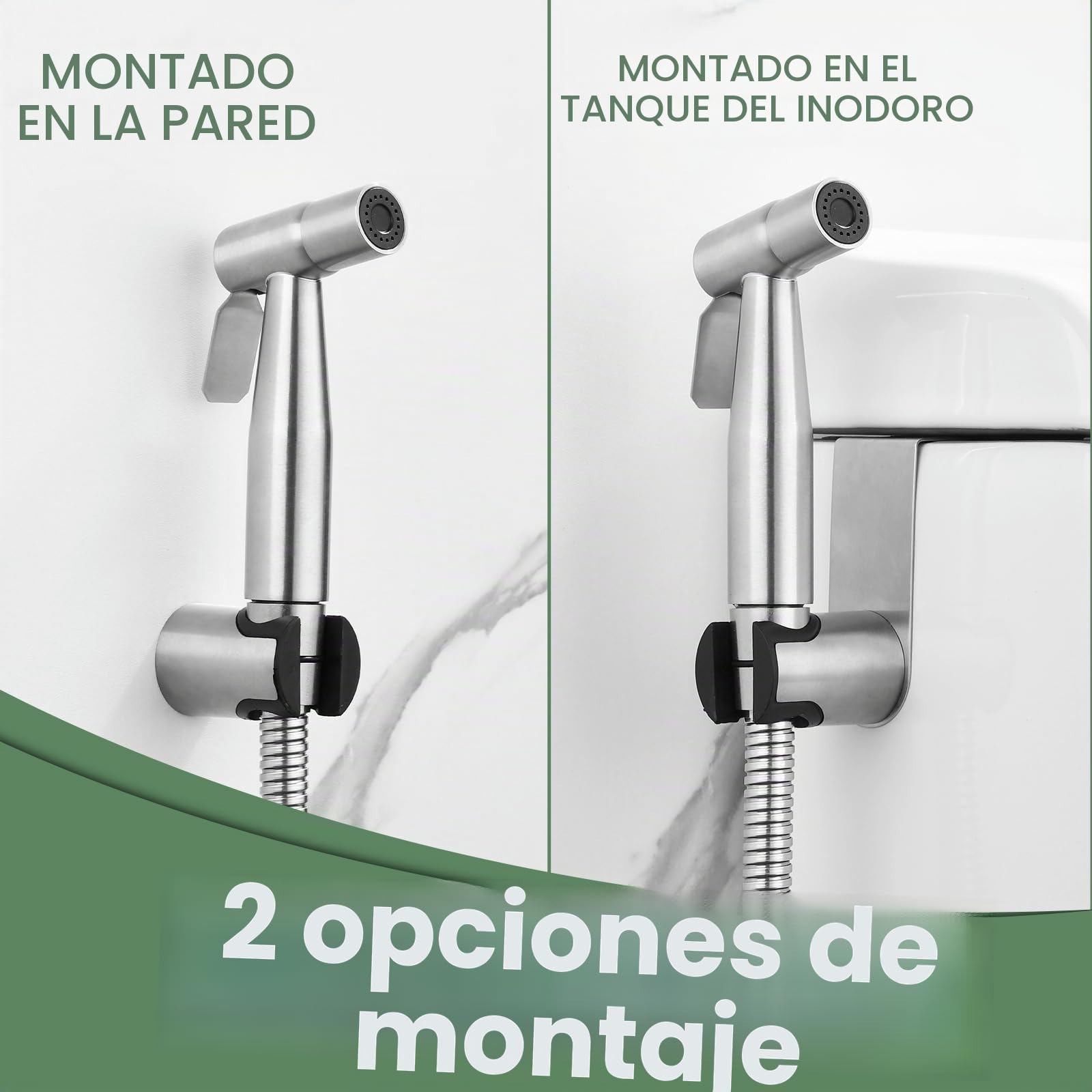 Bidé de ducha de mano para grifo de lavabo, juego de ducha de acero inoxidable con conector, manguera y soporte para el cuidado corporal, para bañar mascotas y limpiar pañales de tela