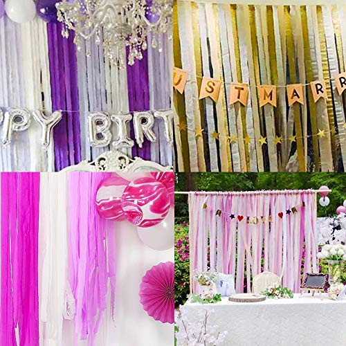 Crepe Paper Streamer,Party Supplies, 10 Rolls Crepe Paper Streamers for Wedding Ceremony Various Large Festivals Halloween Christmas Decoration - Item Size: 1.8 Inch × 82 Feet (White, 82 Feet)