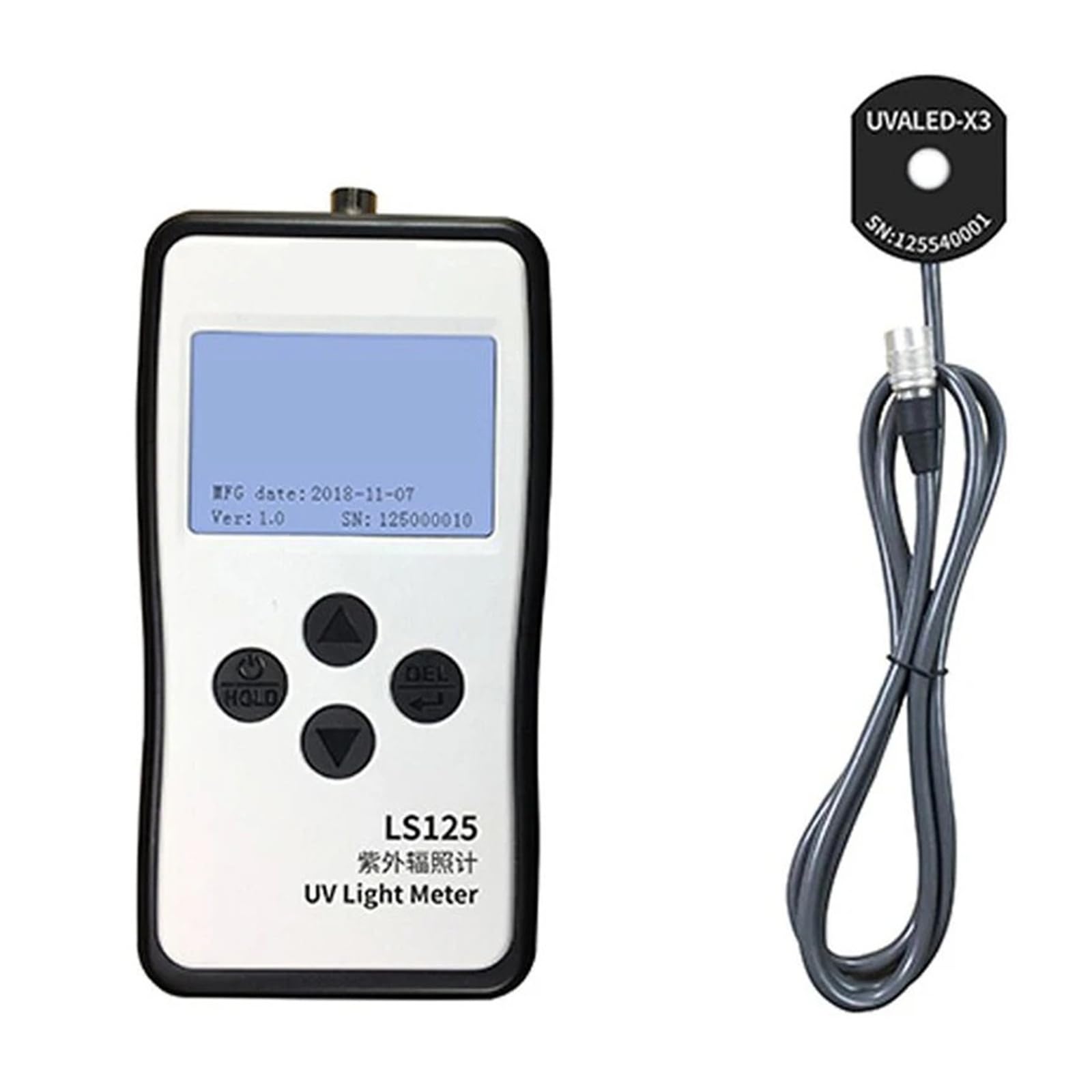LS125 Digitaler Lichtmesser mit UV-Sensorsonde 200–490 nm