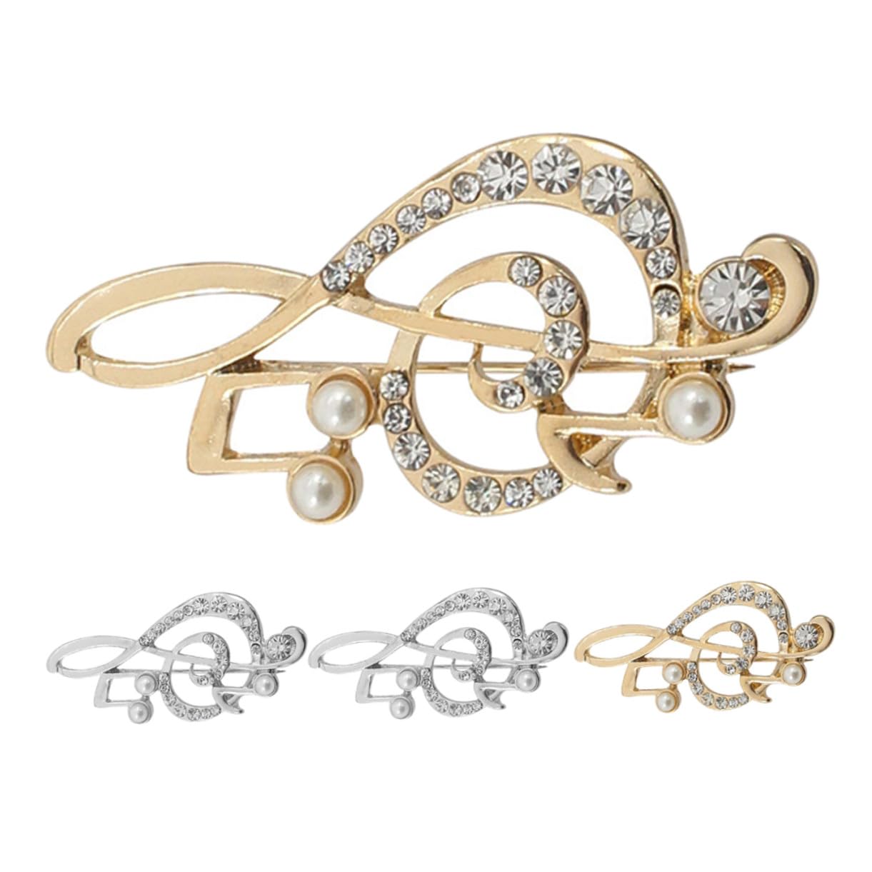 16 Musiknoten Brosche mit Strass Eleganter Anstecker für Anzug Schal und Pullover Langlebiges Legierungsmaterial Stilvolles Schmuckaccessoire für Hochzeit Party und Musiker