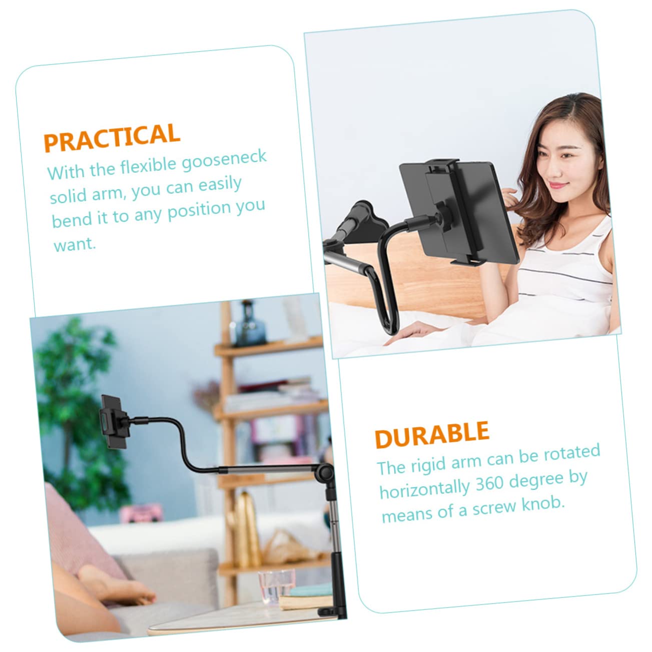 Soporte para Teléfono Móvil Brazo Flexible Montaje Superior para Grabaciones De Video y Streaming Compatible Smartphones y Tablets