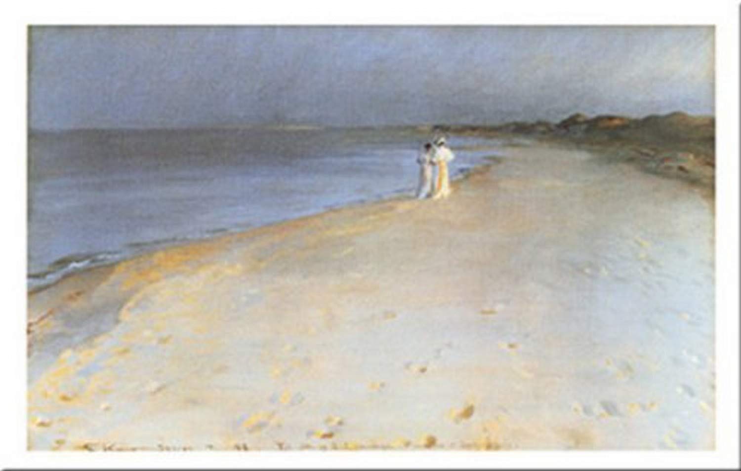 BuyartforlessSummer Evening at The South Beach, Skagen, 1893 by Peter Severin Kroyer 24x31 Art Print Poster